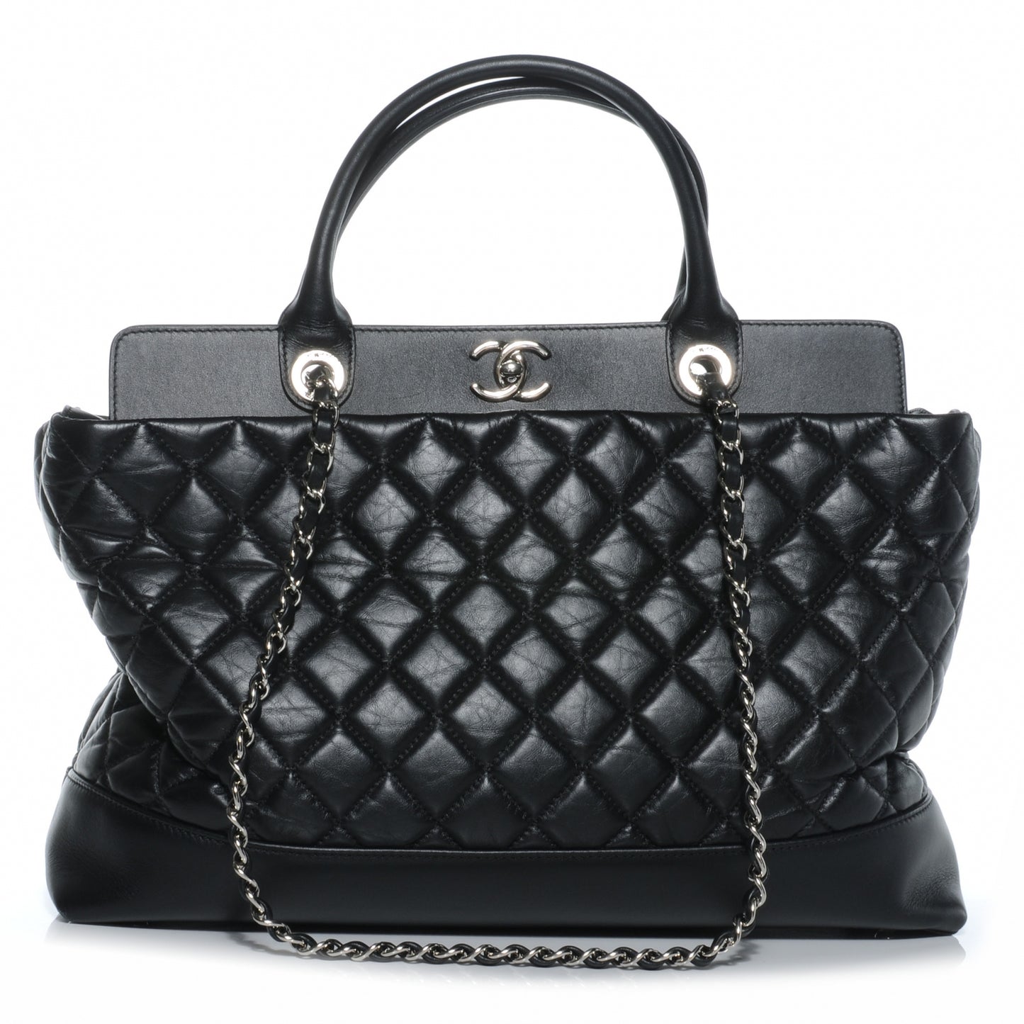 Aged Calfskin Be CC Tote Black