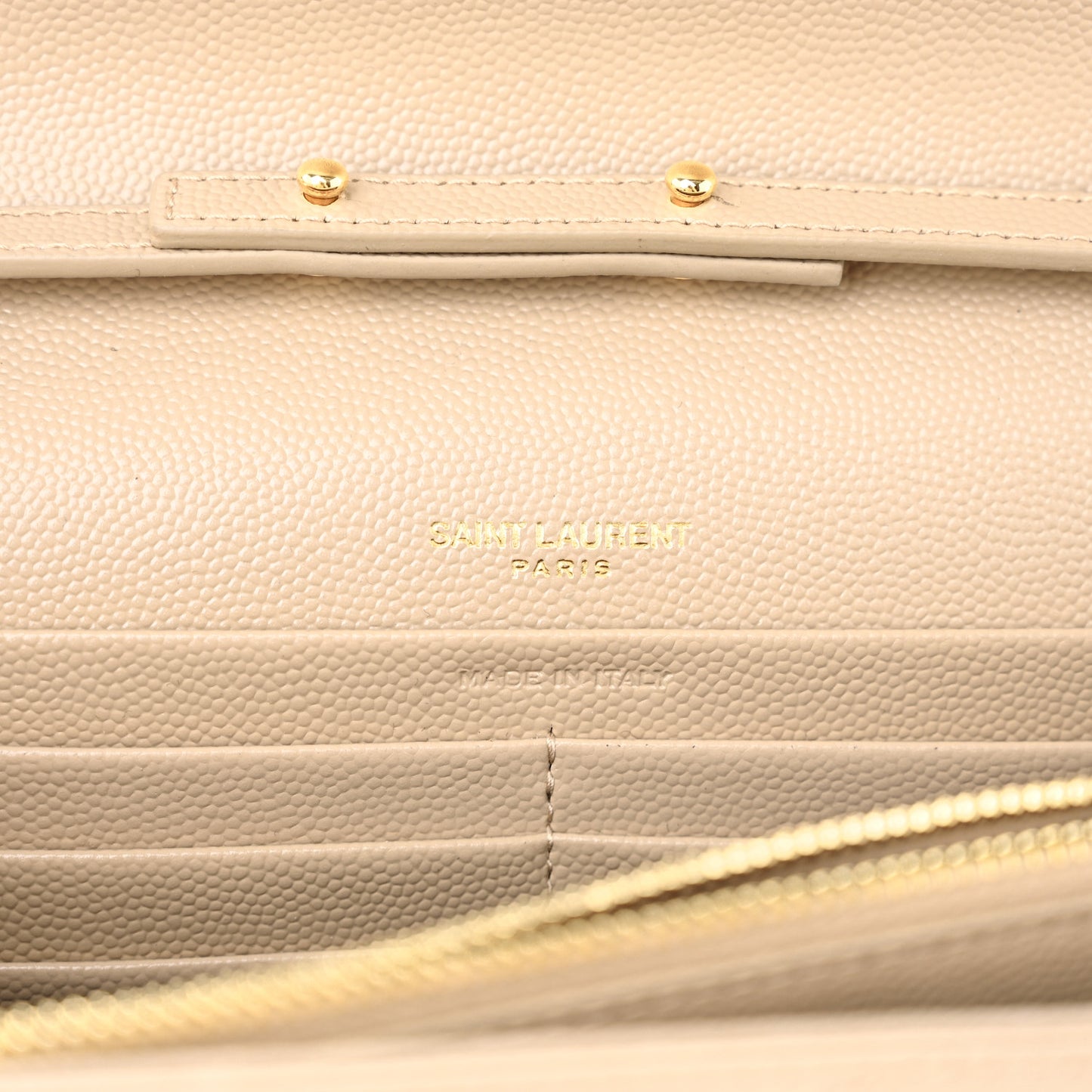 Grain De Poudre Matelasse Chevron Monogram Chain Wallet Dark Beige