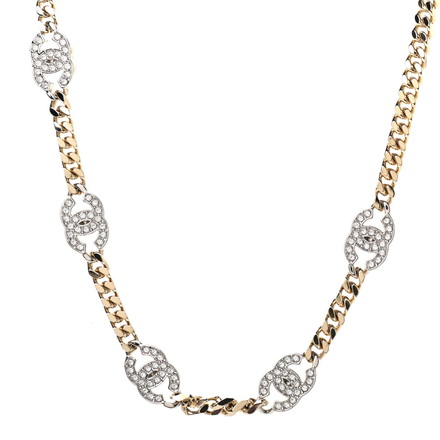 Crystal Chain CC Choker Gold Silver