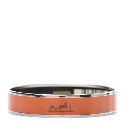 Hermes Enamel Printed Caleche Medium Bracelet 70 Orange 1 of 5
