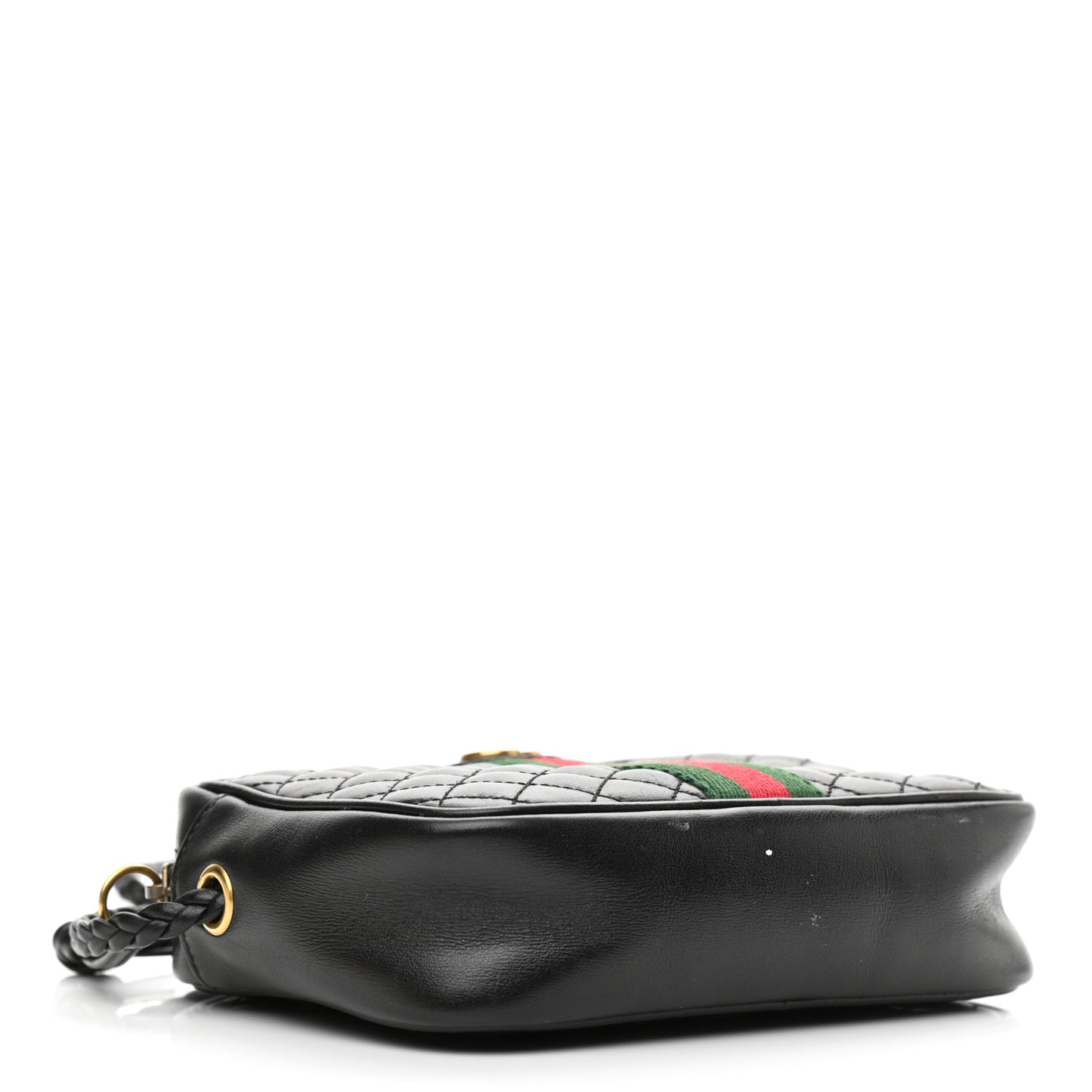 Calfskin Trapuntata Web Mini GG Shoulder Bag Black