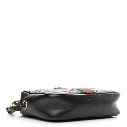 Gucci Calfskin Trapuntata Web Mini GG Shoulder Bag Black 4 of 10