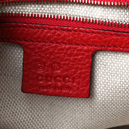 Gucci Pebbled Calfskin Medium Soho Flap Crossbody Vibrant Red 6 of 12