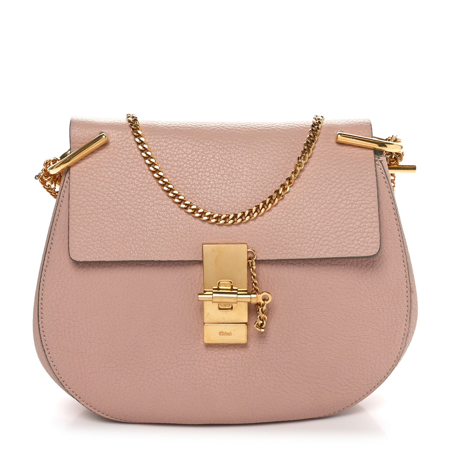 Chloe Grained Lambskin Mini Drew Shoulder Bag Cement Pink 1 of 8
