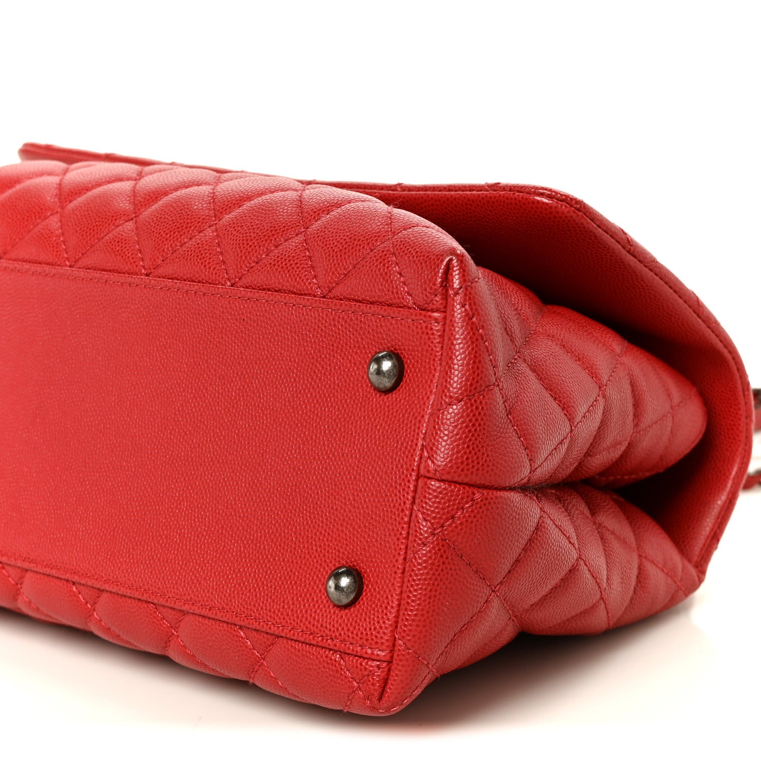Chanel Caviar Quilted Small Coco Handle Flap Red 11 of 11