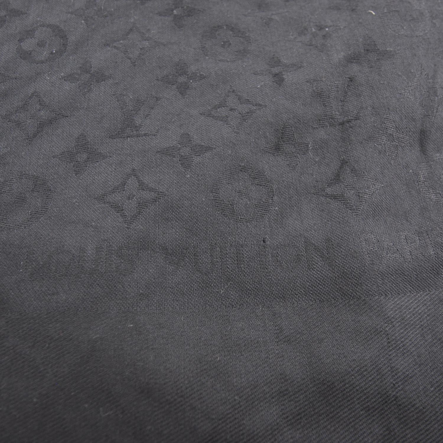 Louis Vuitton Wool Silk Monogram Shawl Black 4 of 4