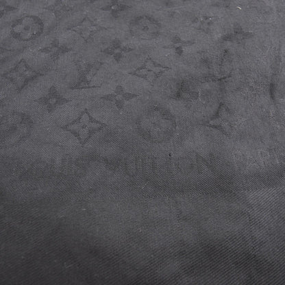Louis Vuitton Wool Silk Monogram Shawl Black 4 of 4