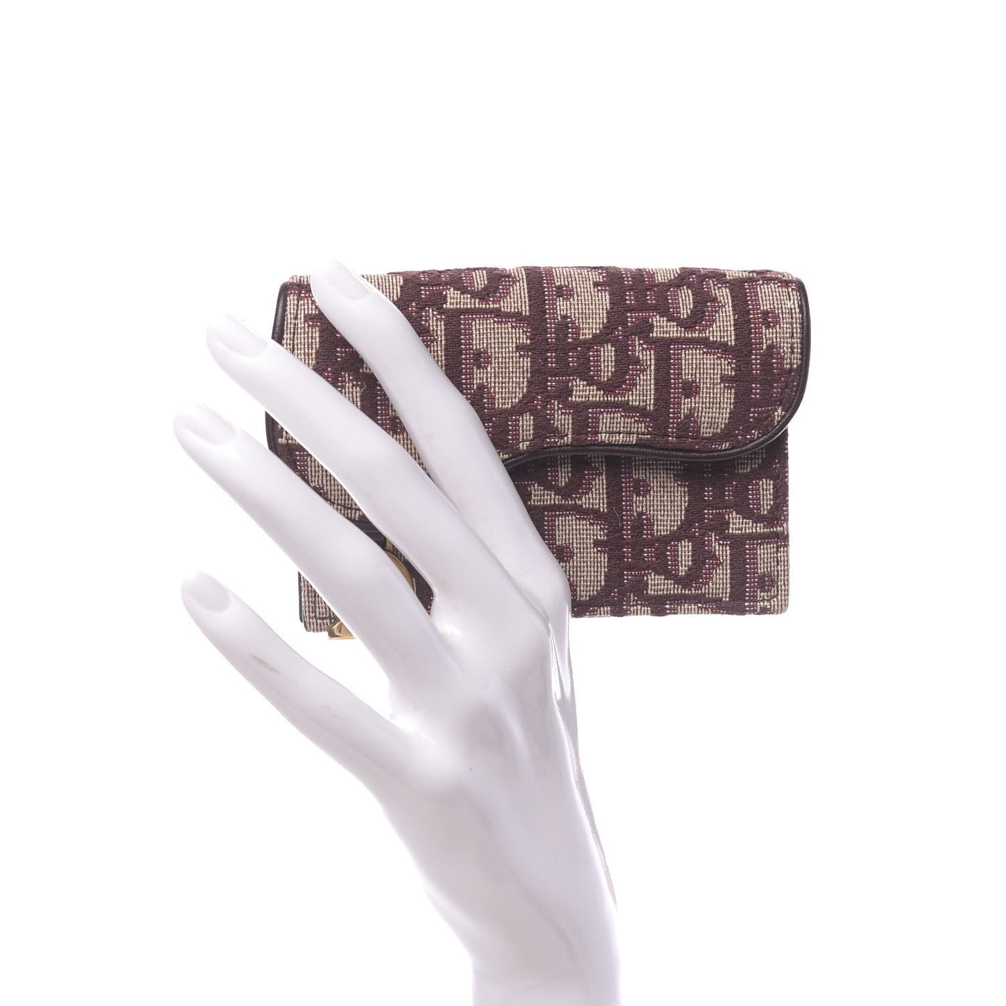 Oblique Saddle Card Holder Bordeaux