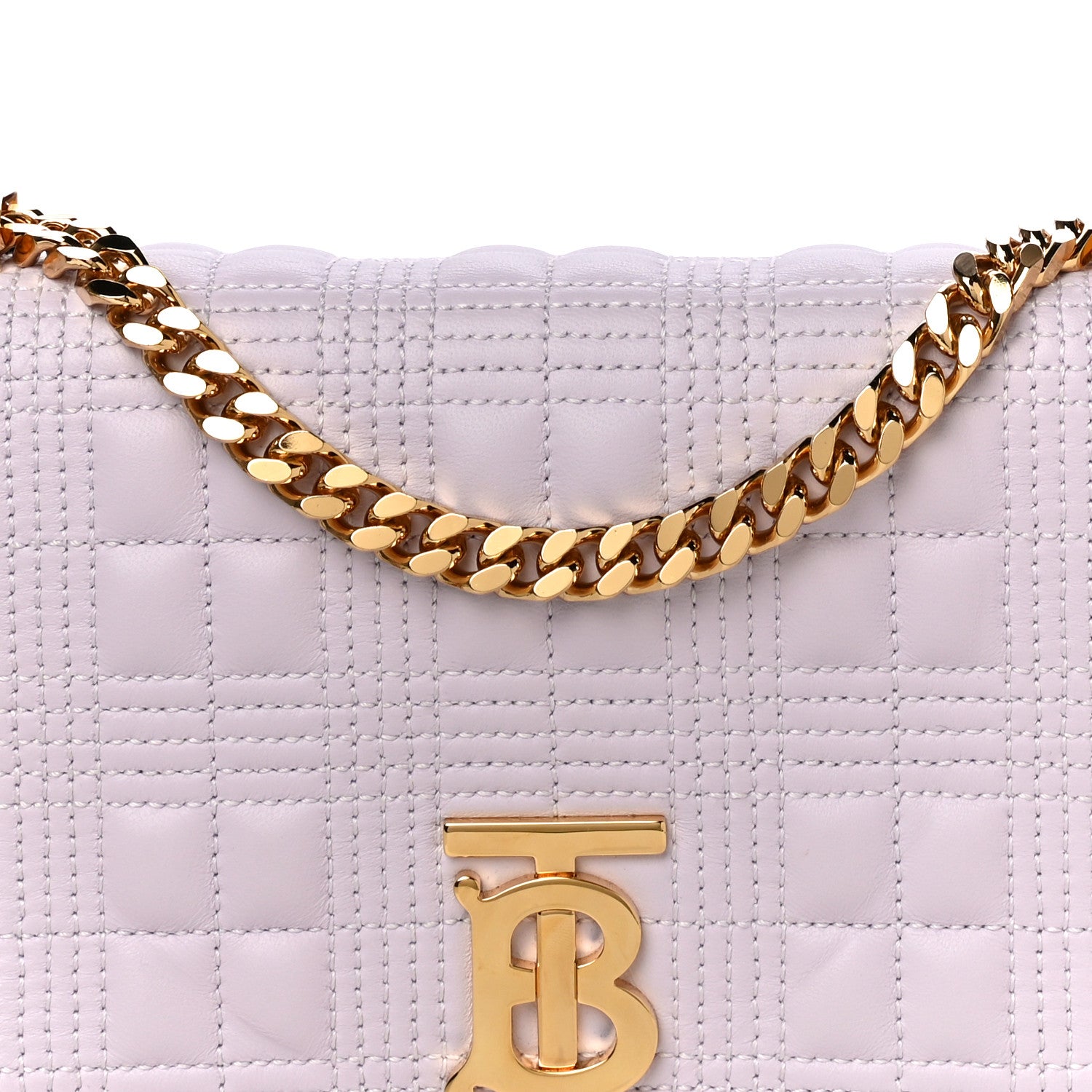 Burberry Lambskin Quilted Small Lola Bag Pale Thistle Soft Fawn 7 of 13