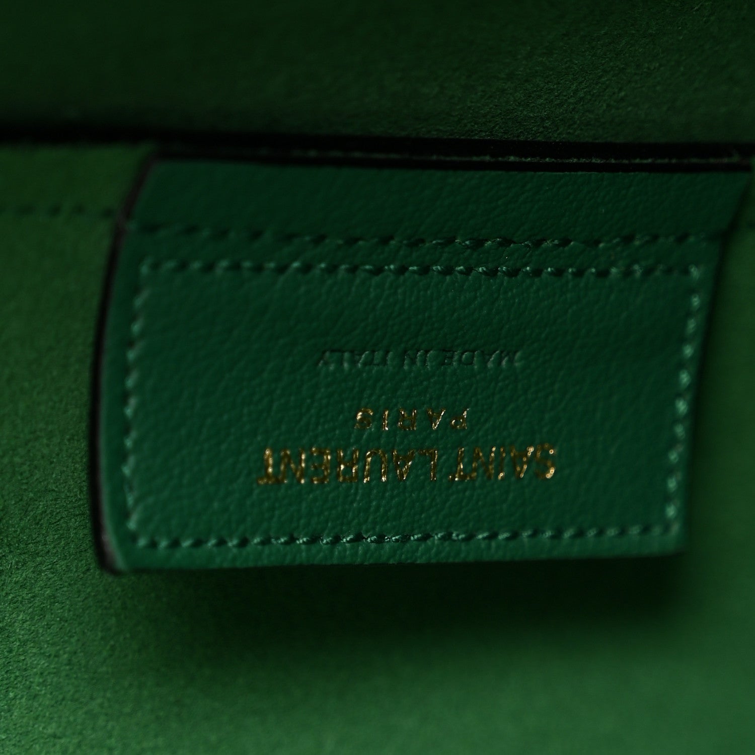 Saint Laurent Calfskin Large Shopping Tote Emerald Green 7 of 13