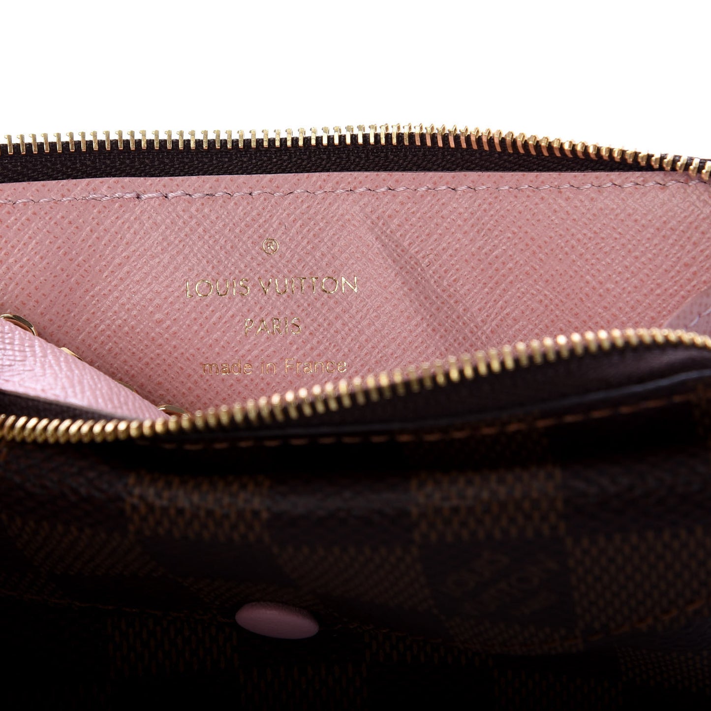 Damier Ebene Recto Verso Card Holder Rose Ballerine