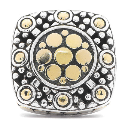 John Hardy Sterling Silver 18K Yellow Gold Jaisalmer Dot Square Ring 51 5.75 1 of 5
