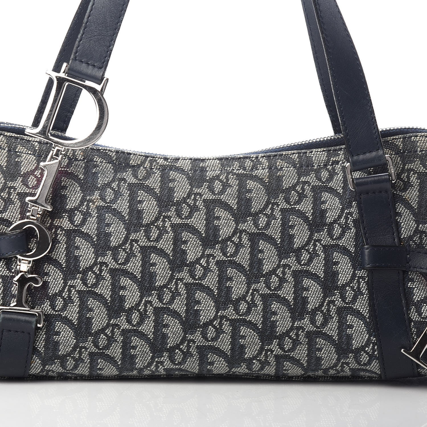 Christian Dior Denim Monogram Charms Shoulder Bag Blue 7 of 11