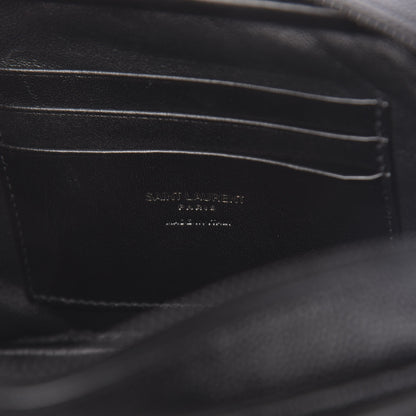 Saint Laurent Grain De Poudre Matelasse Monogram Mini Lou Camera Bag Black 6 of 10