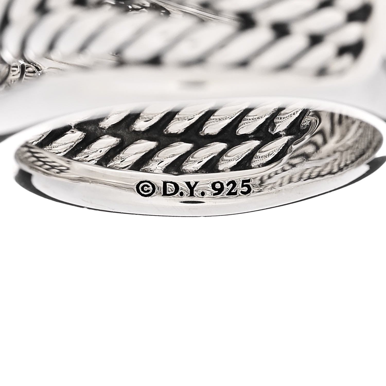 David Yurman Sterling Silver 15mm Wide Crossover Cable Ring 54 6.75 4 of 4