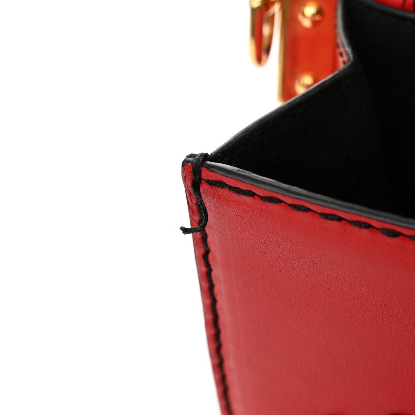 Calfskin Woven Beaded Top Handle Box Bag Red Black