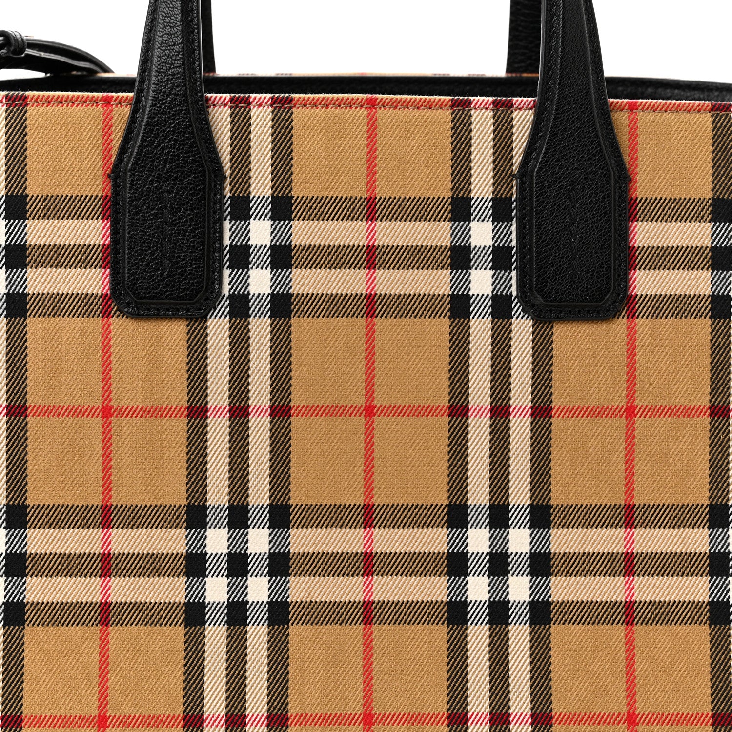 Burberry Goatskin Vintage Check Medium Banner Tote Black 9 of 15