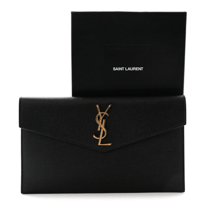 Saint Laurent Grain De Poudre Uptown Pouch Black 7 of 7