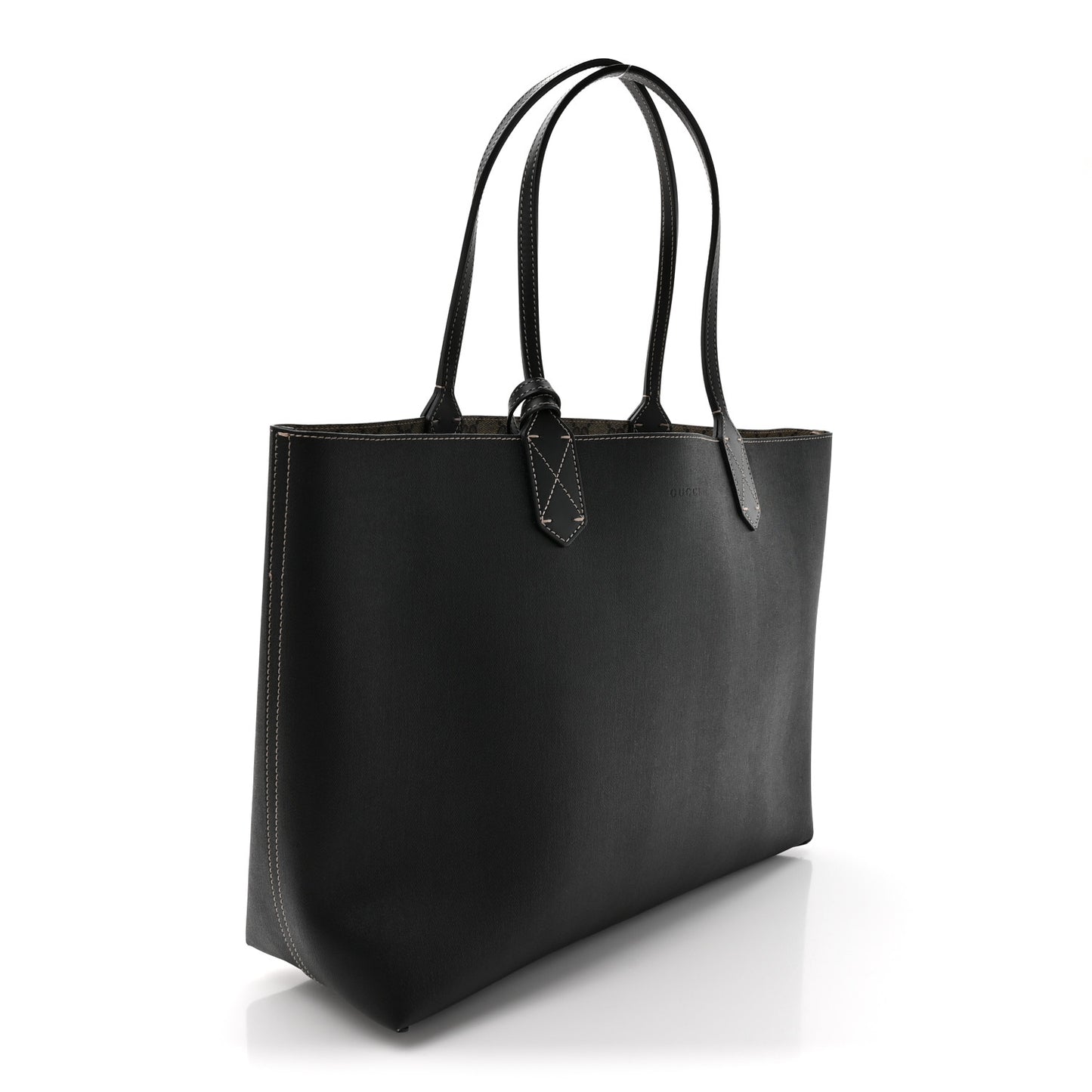 Calfskin GG Supreme Monogram Medium Reversible Tote Black