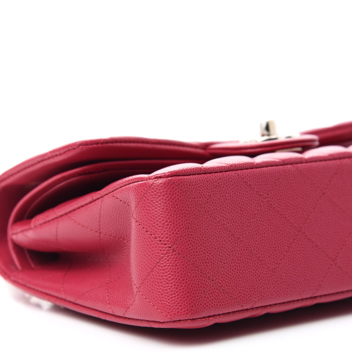 Caviar Quilted Small Double Flap Dark Pink