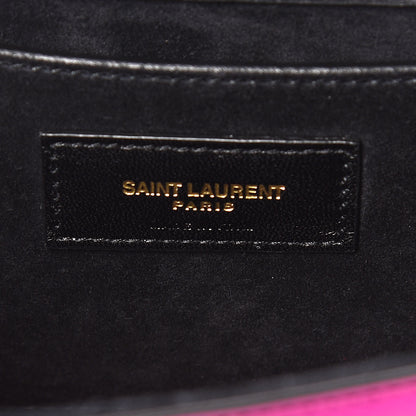 Saint Laurent Metallic Calfskin Small Classic Monogram Kate Satchel Magenta 8 of 17