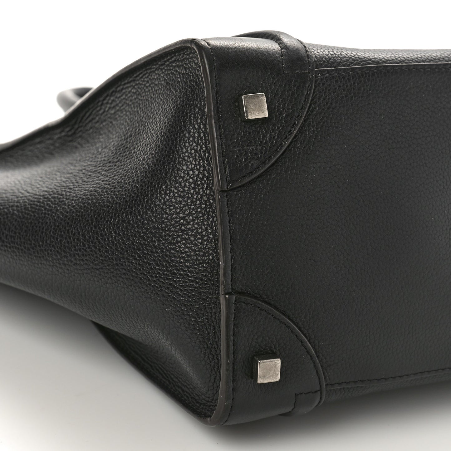 Drummed Calfskin Mini Luggage Black