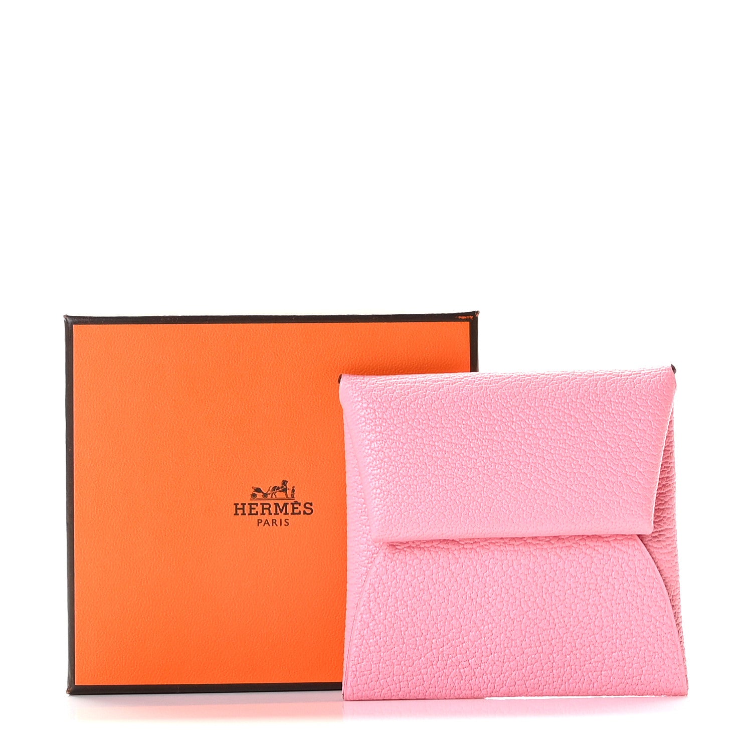 Hermes Chevre Mysore Verso Bastia Coin Purse Rose Confetti Brique 9 of 9
