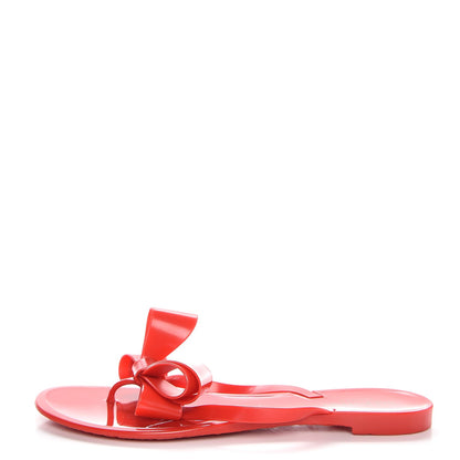 Valentino Garavani PVC Jelly Bow Thong Sandals 41 Rosso Valentino 1 of 9