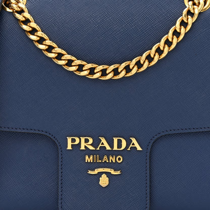 Prada Saffiano Lux Chain Shoulder Bag Bluette 9 of 11