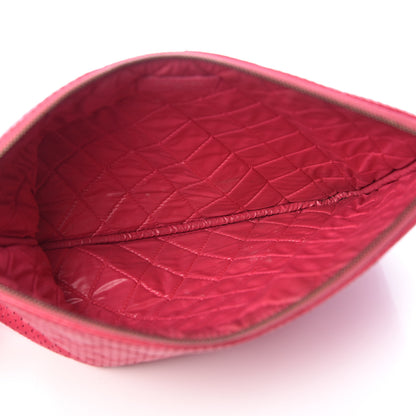 Chanel Perforated Lambskin Quilted Medium Zip Pouch Pink 5 of 14