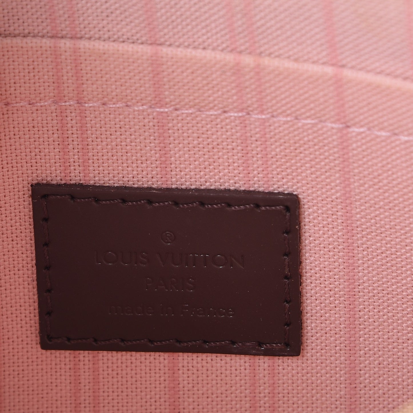 Damier Ebene Neverfull MM GM Pochette Rose Ballerine