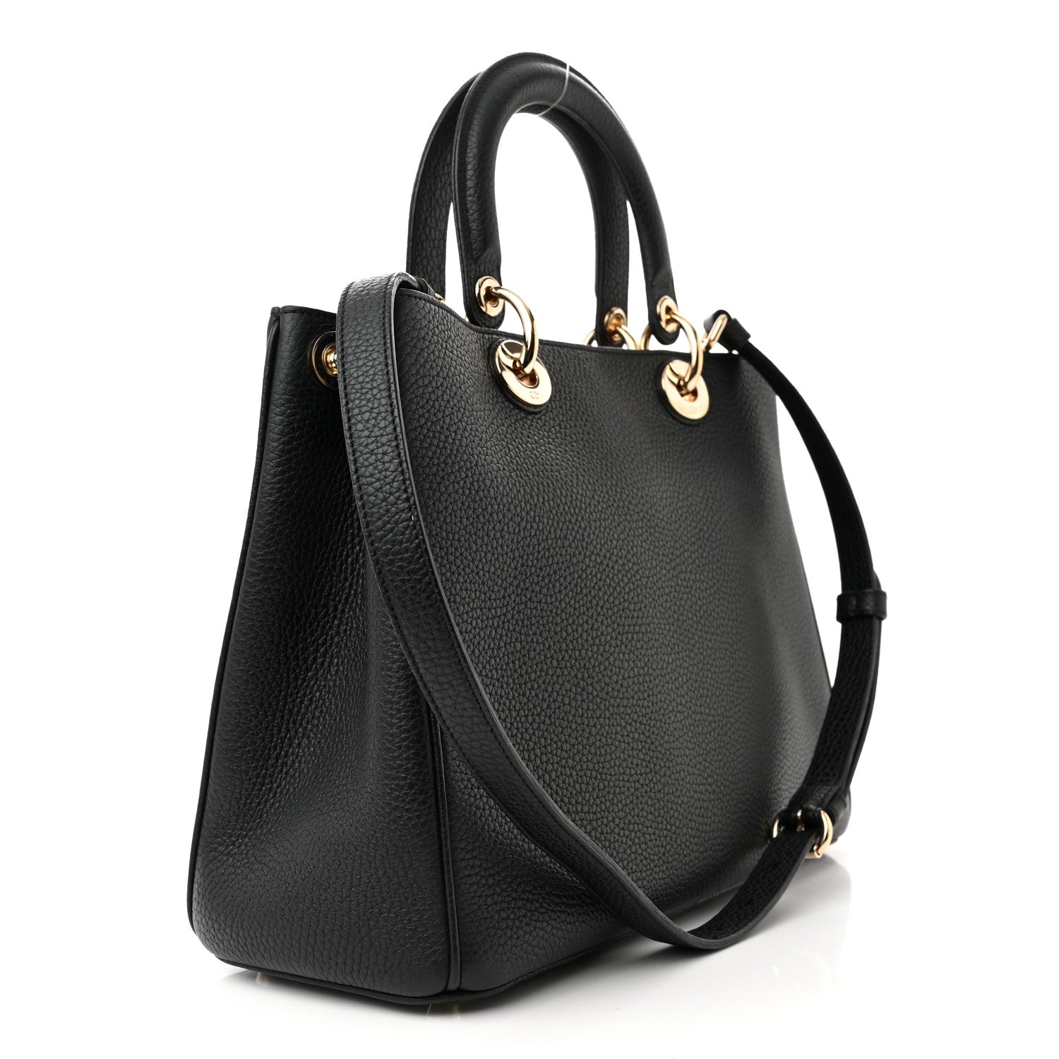 Christian Dior Bullcalf Medium Diorissimo Tote Black Rose Indien 3 of 12