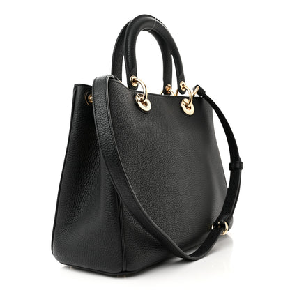 Christian Dior Bullcalf Medium Diorissimo Tote Black Rose Indien 3 of 12