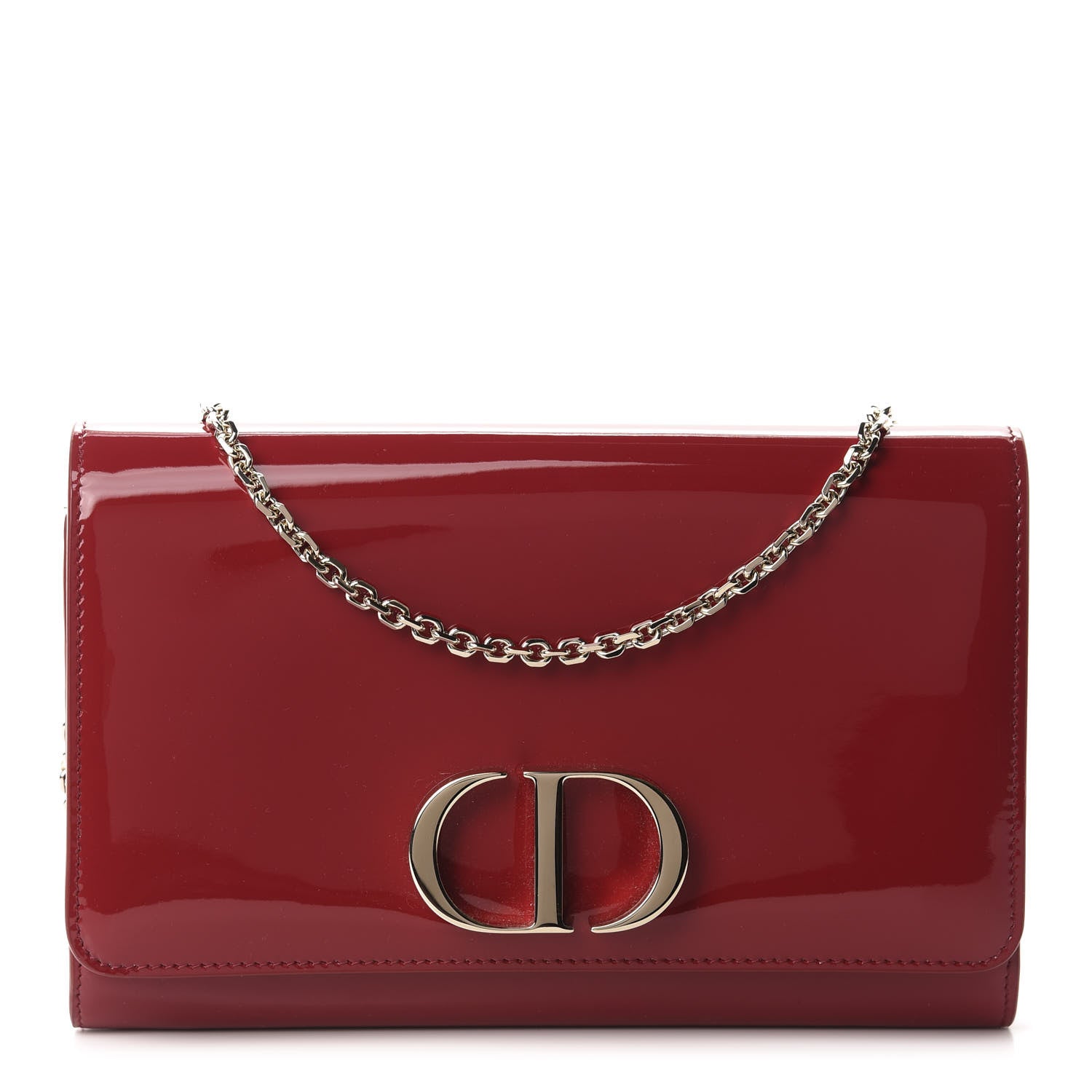 Christian Dior Patent 30 Montaigne Pouch Cherry Red 1 of 10