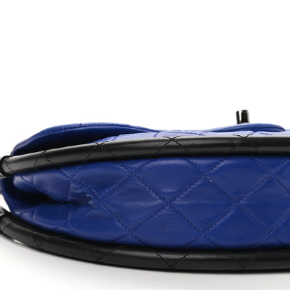 Chanel Quilted Lambskin Small Hula Hoop Flap Dark Blue 12 of 13