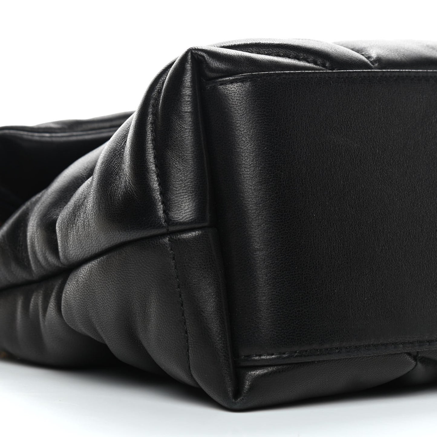 Lambskin Quilted Small Loulou Puffer Monogram Chain Satchel Black