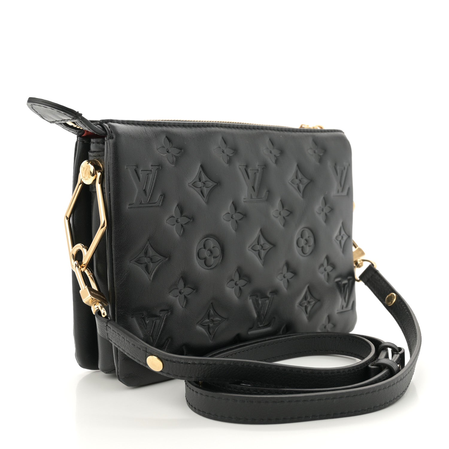 Louis Vuitton Lambskin Embossed Monogram Coussin BB Black 3 of 11