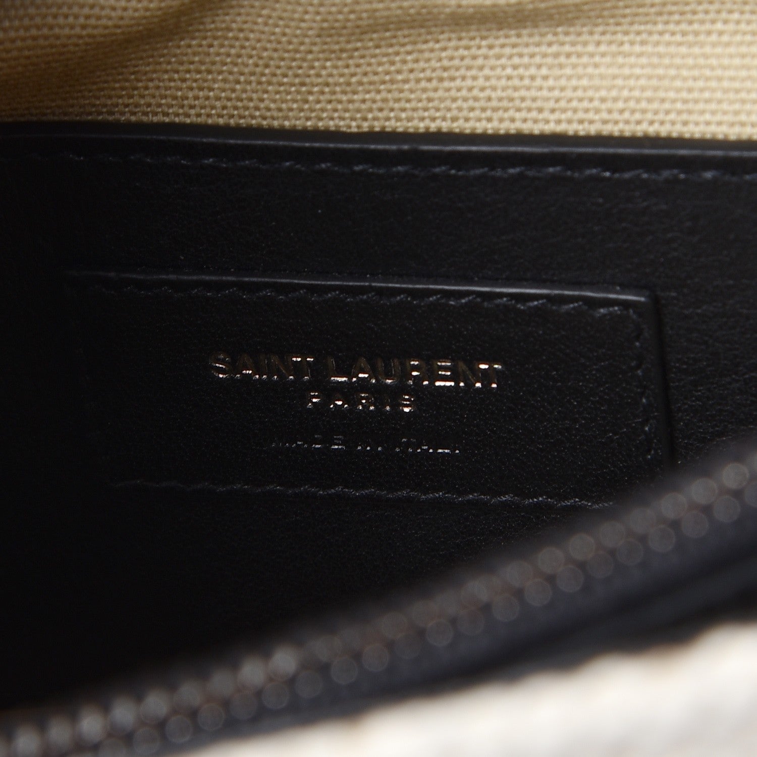 Saint Laurent Berber Chevron Tassel Monogram Medium College Bag Black White 6 of 7