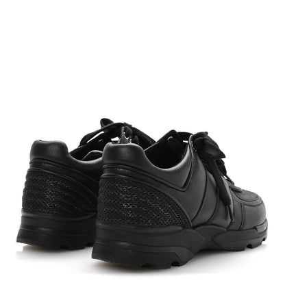 Chanel Calfskin Tweed Womens Sneakers 37 Black 5 of 8