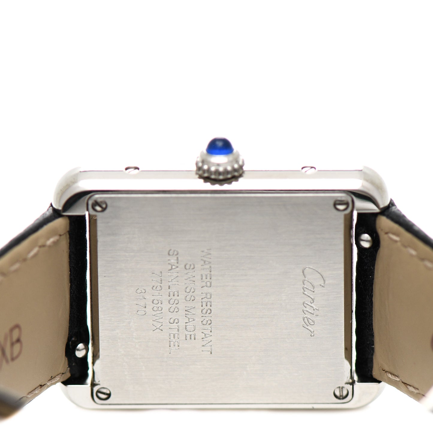 Stainless Steel Calfskin 24mm Tank Solo Quartz Watch