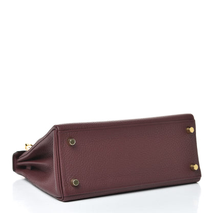 Hermes Togo Kelly Retourne 25 Bordeaux 5 of 40