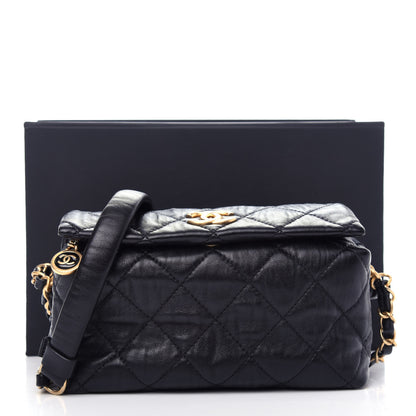 Chanel Crumpled Lambskin Quilted Small CC Links Shoulder Bag Black 11 of 11