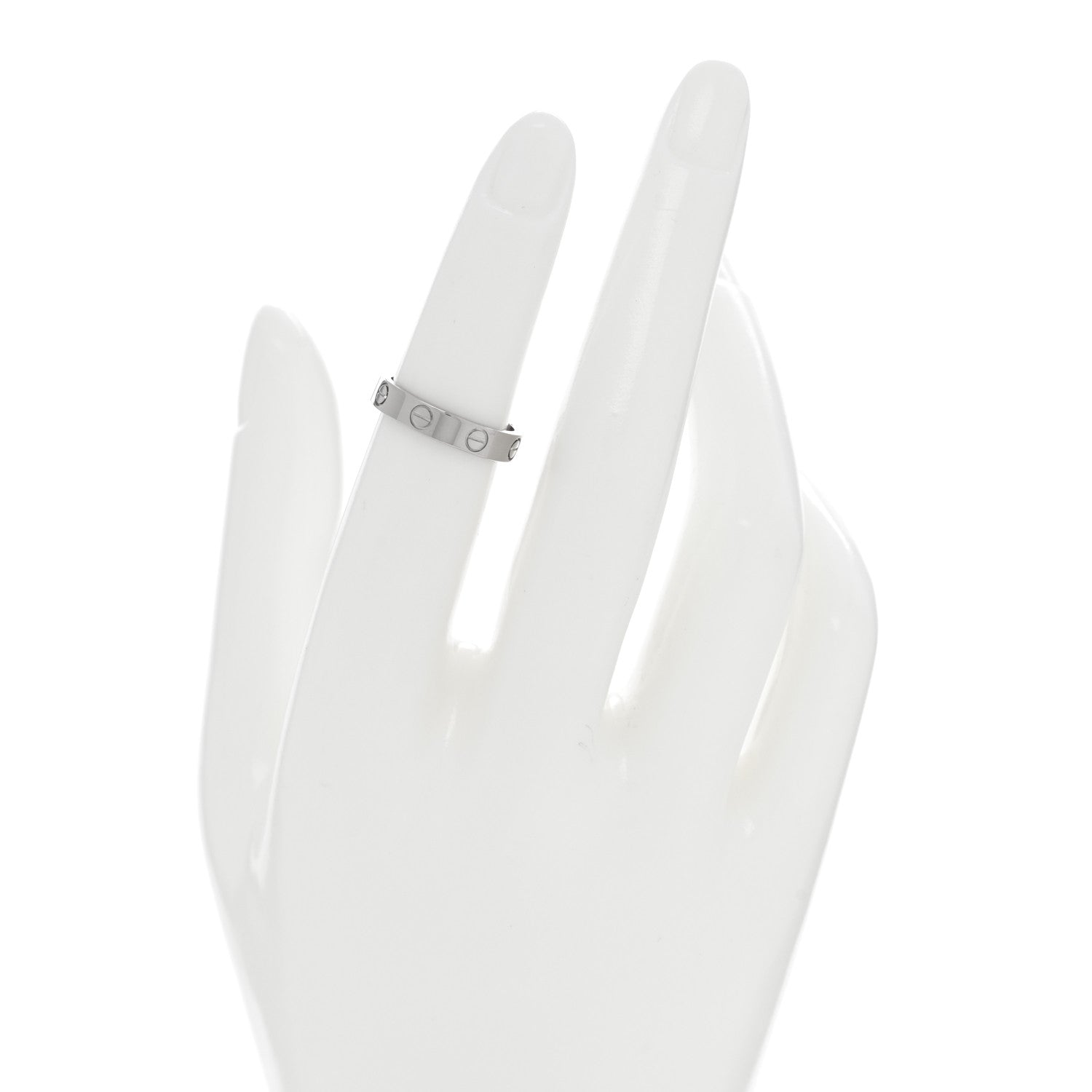 Cartier 18K White Gold 3.5mm LOVE Wedding Band Ring 49 5 2 of 4