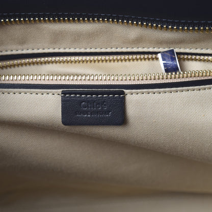 Chloe Smooth Calfskin Little Horses Embroidered Tao Zipped Tote Full Blue 5 of 10