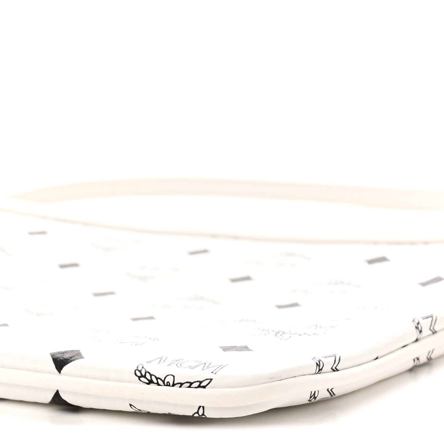 MCM Visetos Liz Shopper Tote Pouch White 8 of 8
