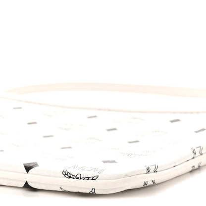 MCM Visetos Liz Shopper Tote Pouch White 8 of 8