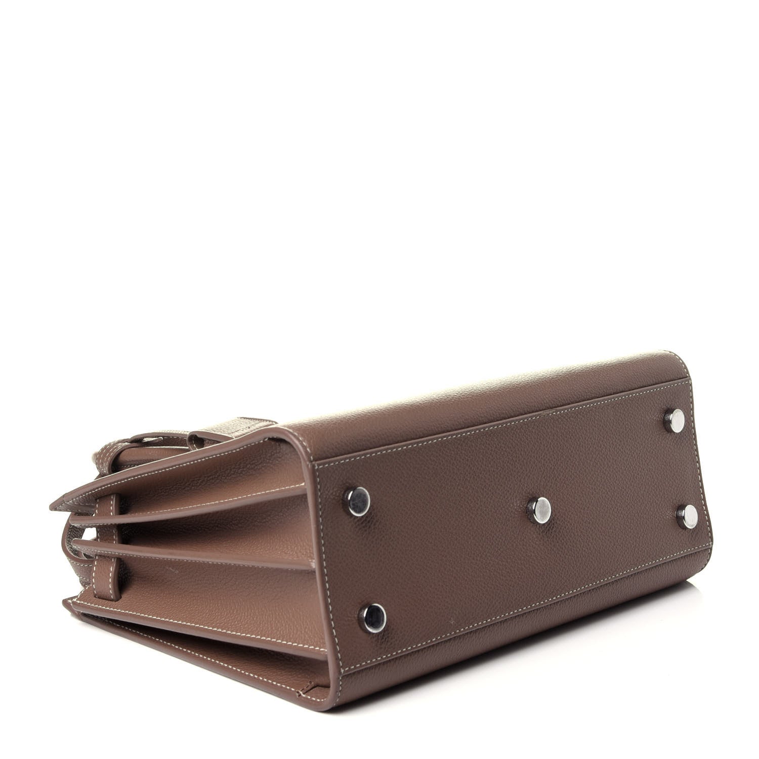 Saint Laurent Grained Calfskin Topstich Baby Sac De Jour Taupe 5 of 12