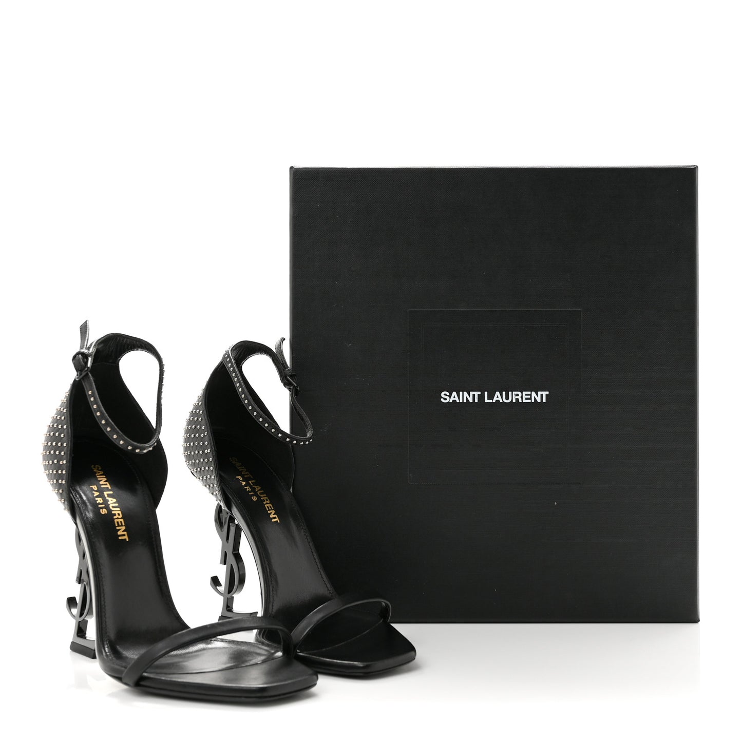 Calfskin Studded Opyum Sandals 37 Black