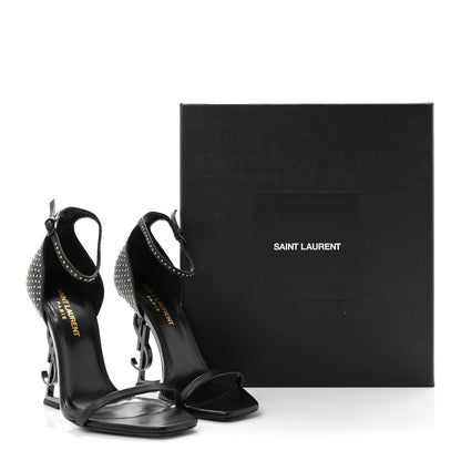 Saint Laurent Calfskin Studded Opyum Sandals 37 Black 9 of 9