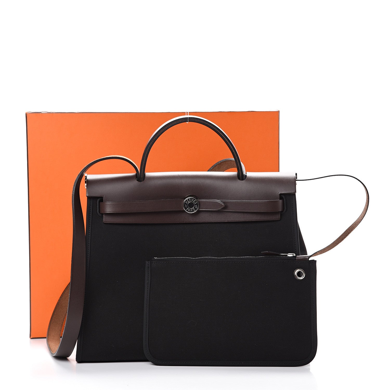 Hermes Toile Vache Hunter Herbag Zip 31 PM Black Ebene 12 of 12
